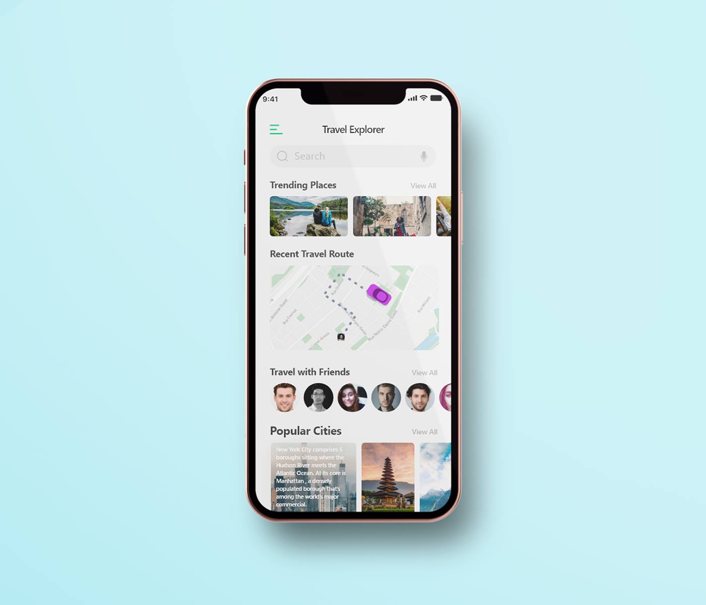 Travel Explorer mobile app